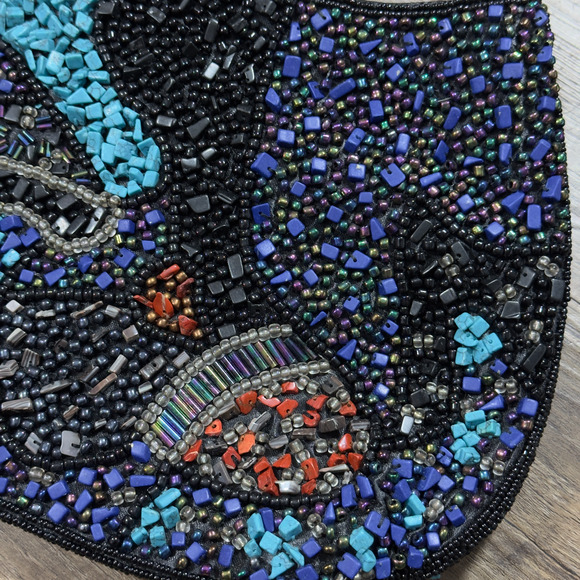 Chico's Gaya Women's Multicolor Beaded Gemstone Designer Shoulder Bag - One Size - Picture 5 of 12